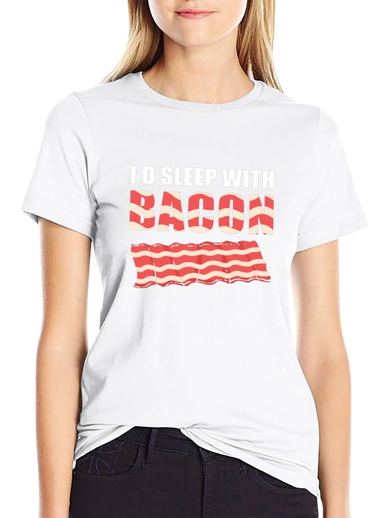 Id Sleep with Bacon Black T-Shirt