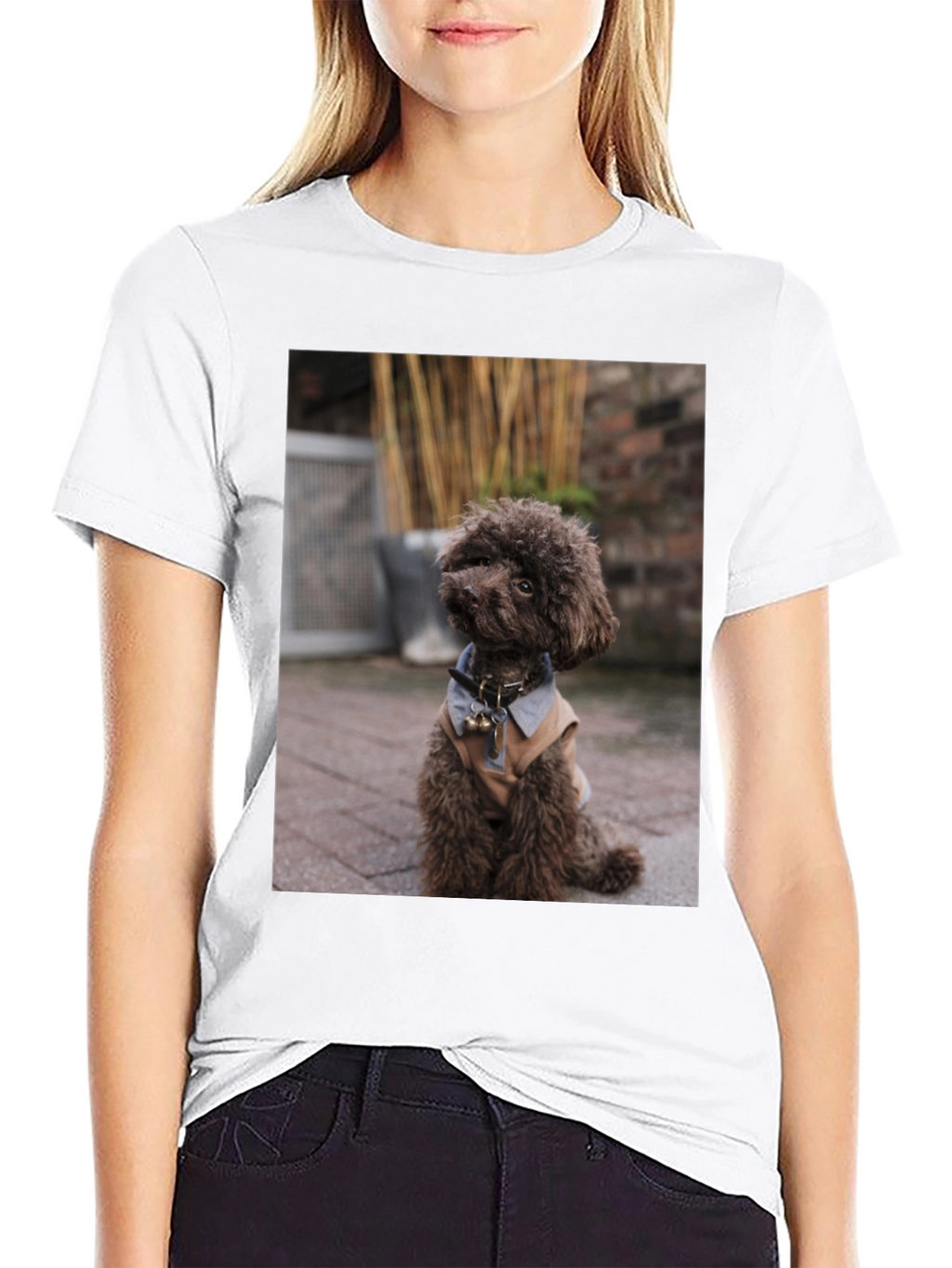 Dog Photo Print Black T-Shirt