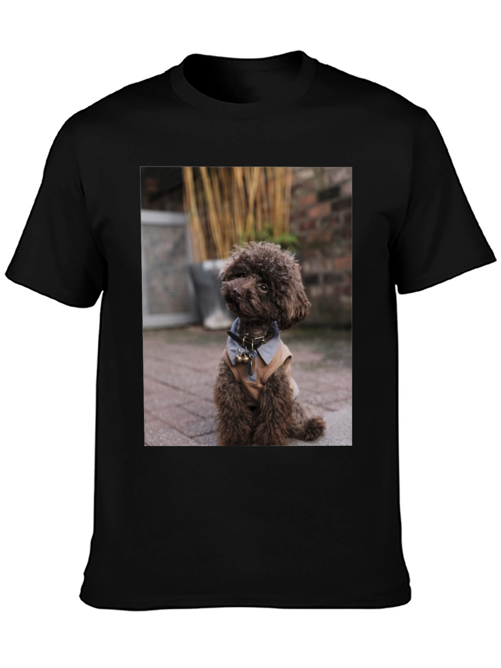 Dog Photo Print Black T-Shirt