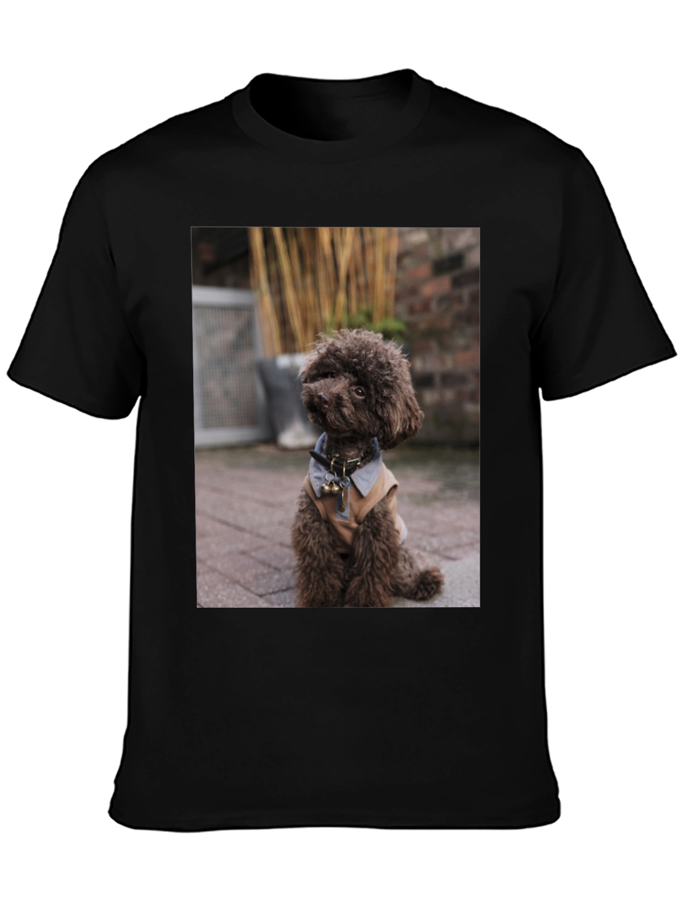 Dog Photo Print Black T-Shirt