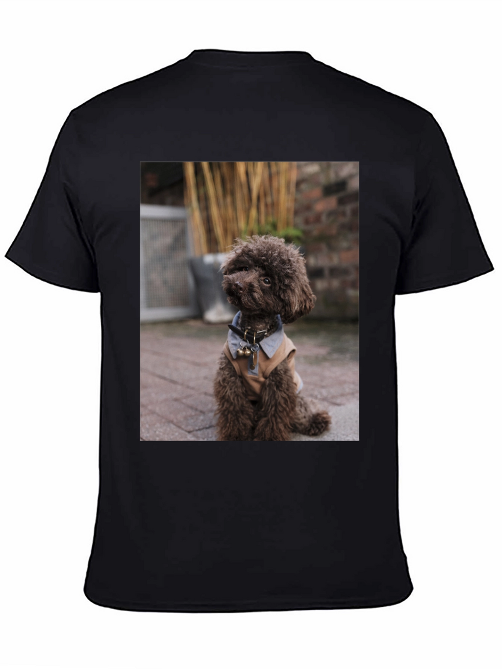 Dog Photo Print Black T-Shirt