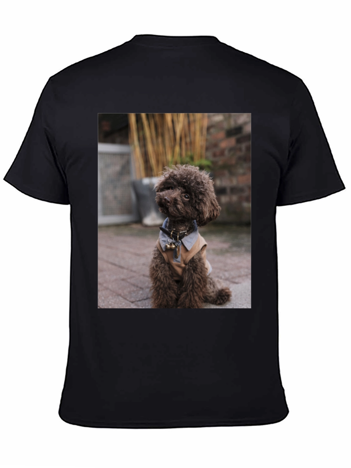 Dog Photo Print Black T-Shirt