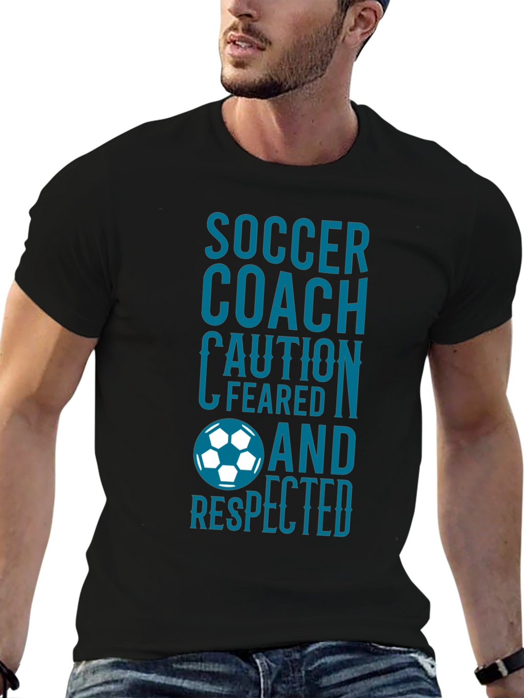 Soccer Coach T-Shirt: Feared and Respected Design