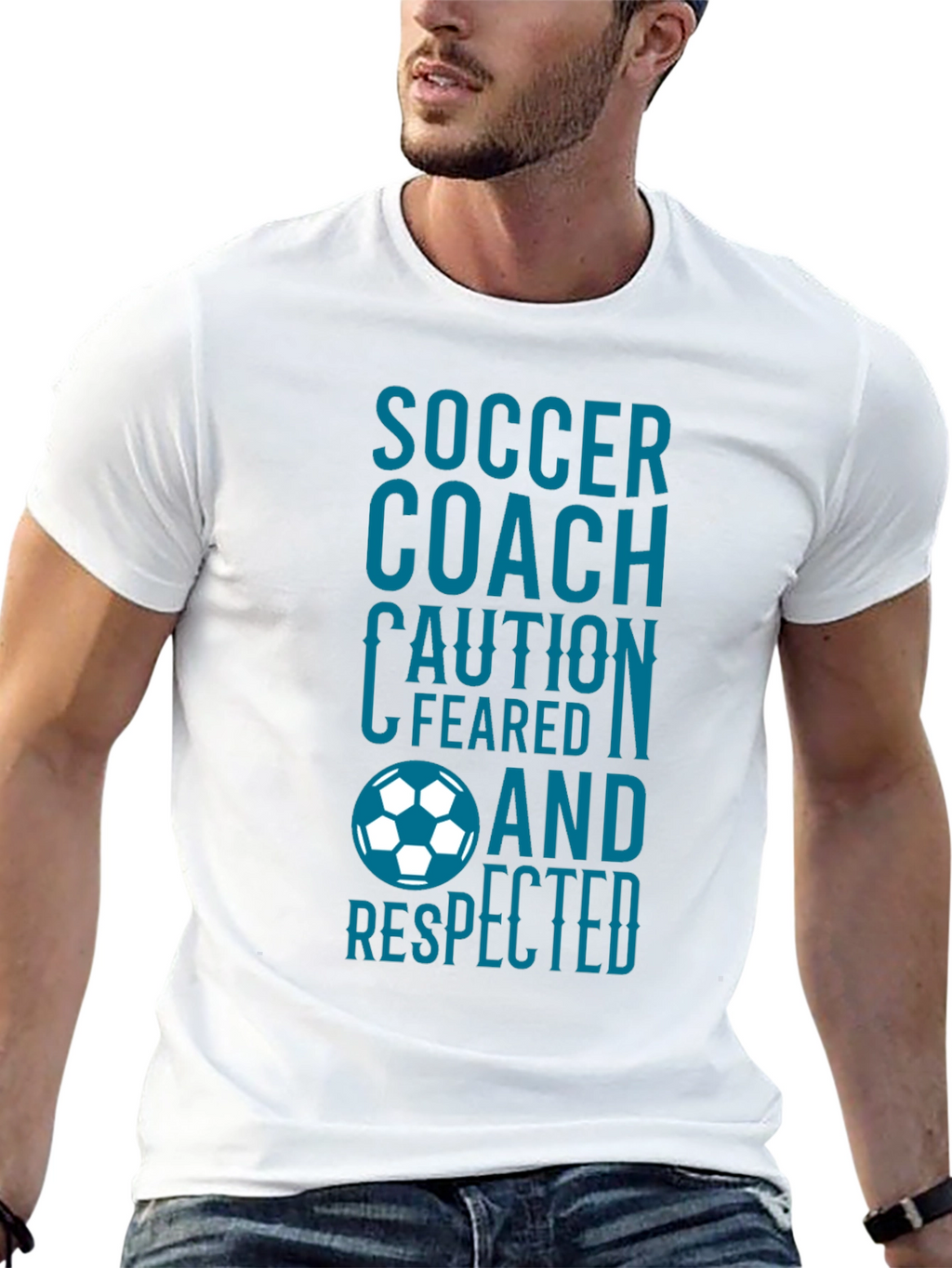 Soccer Coach T-Shirt: Feared and Respected Design