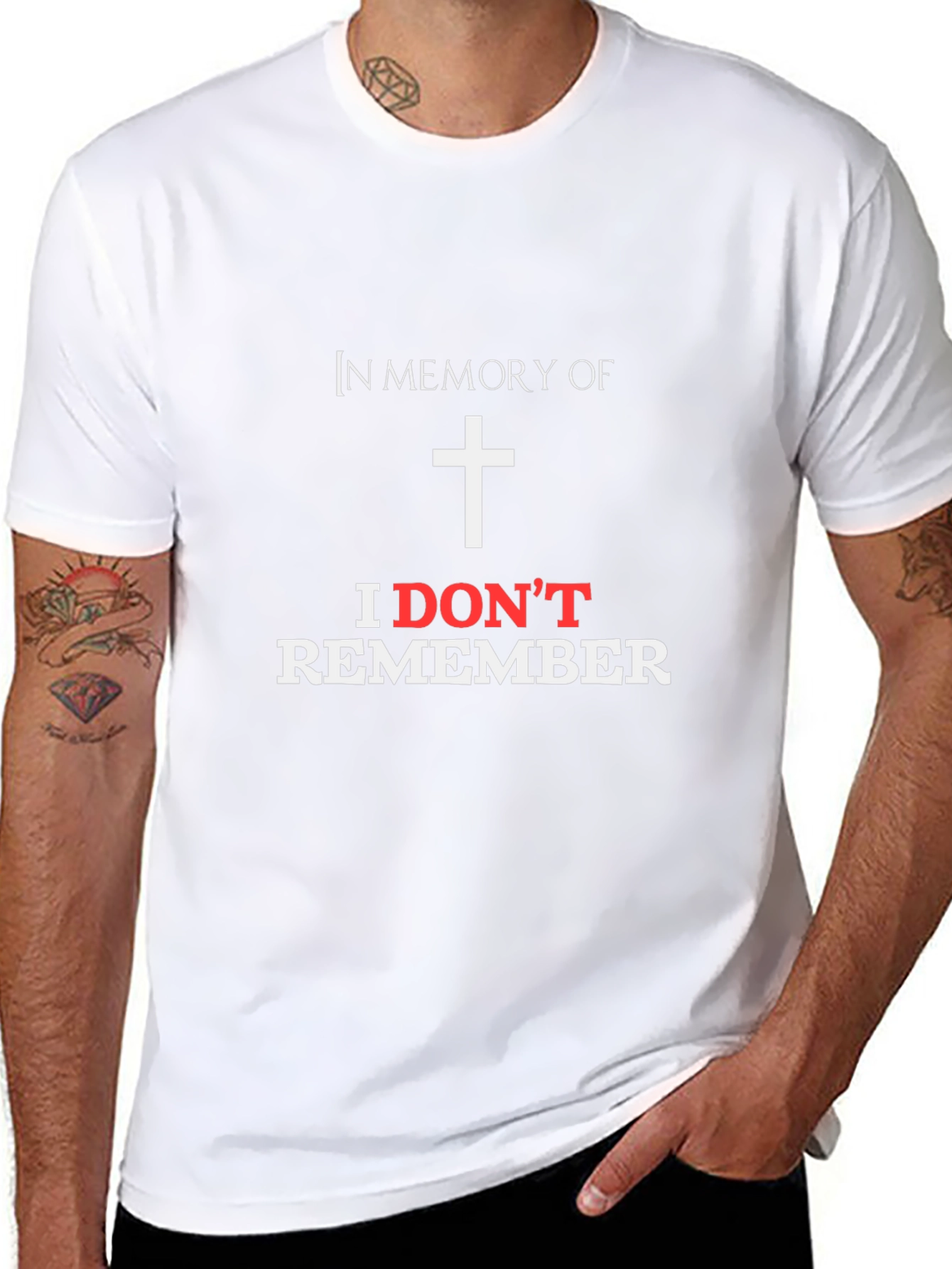 I Dont Remember Mens Black Graphic T-Shirt