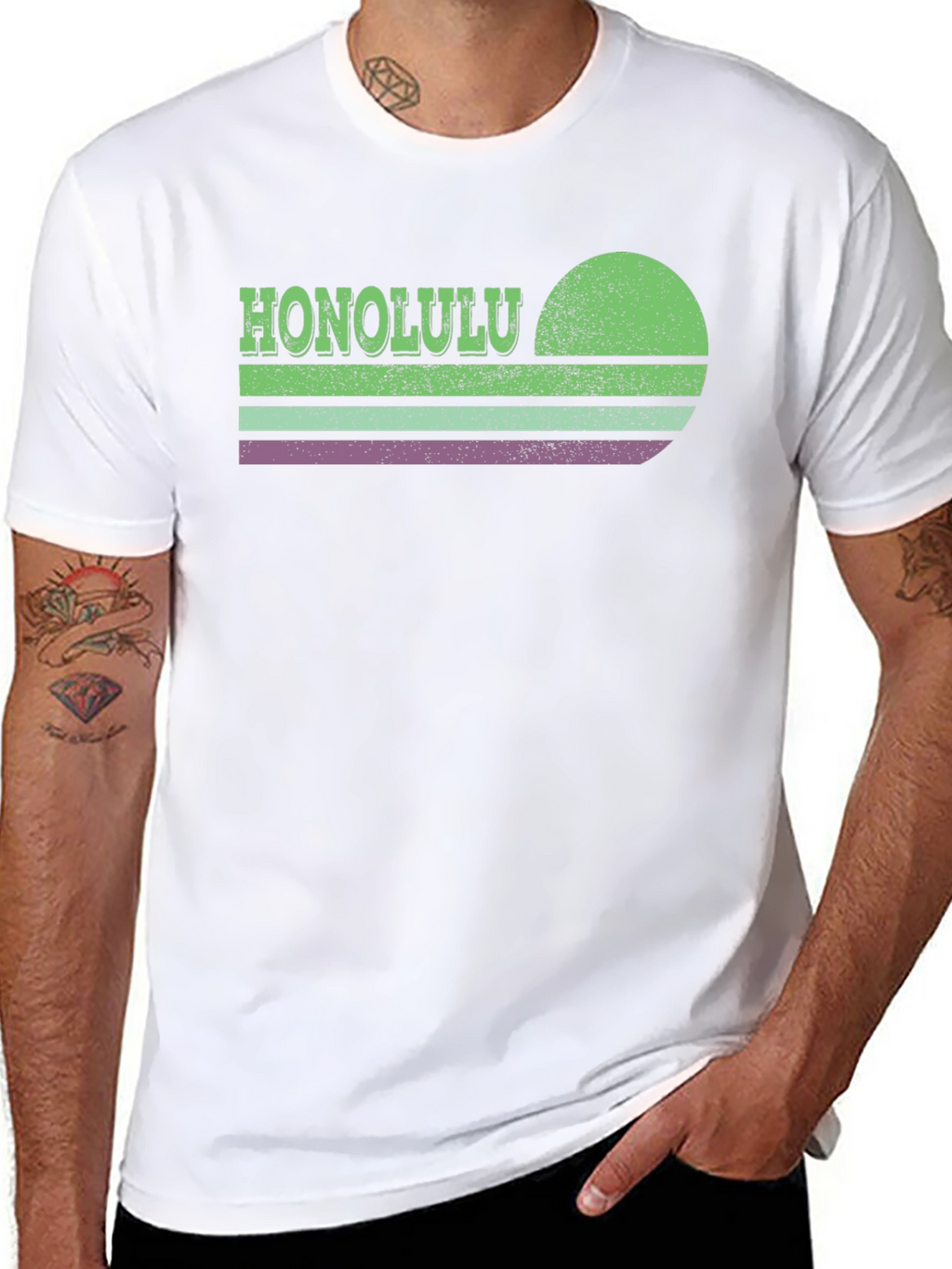Honolulu Retro Sunset Graphic T-Shirt