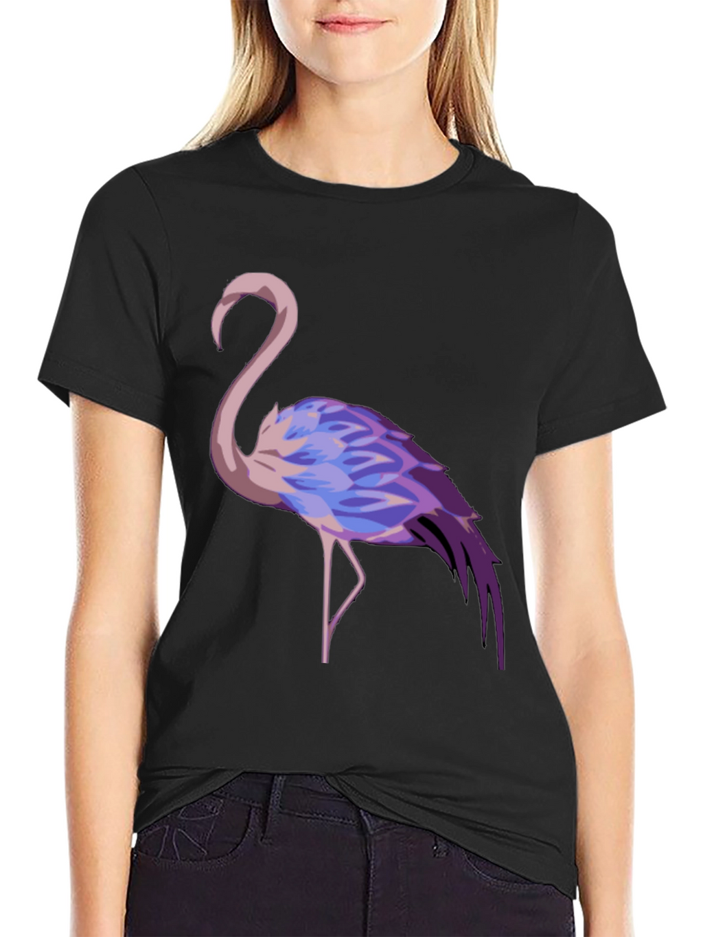 Flamingo Graphic Tee - Stylish Black T-Shirt