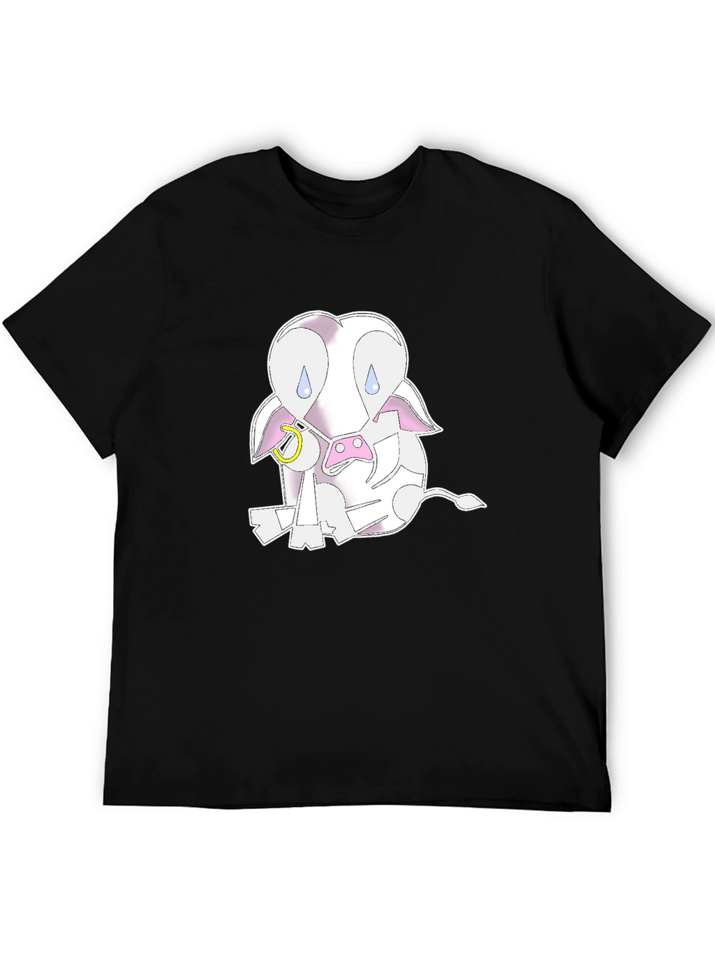 Sad Cow Graphic Tee - Unisex Black T-Shirt