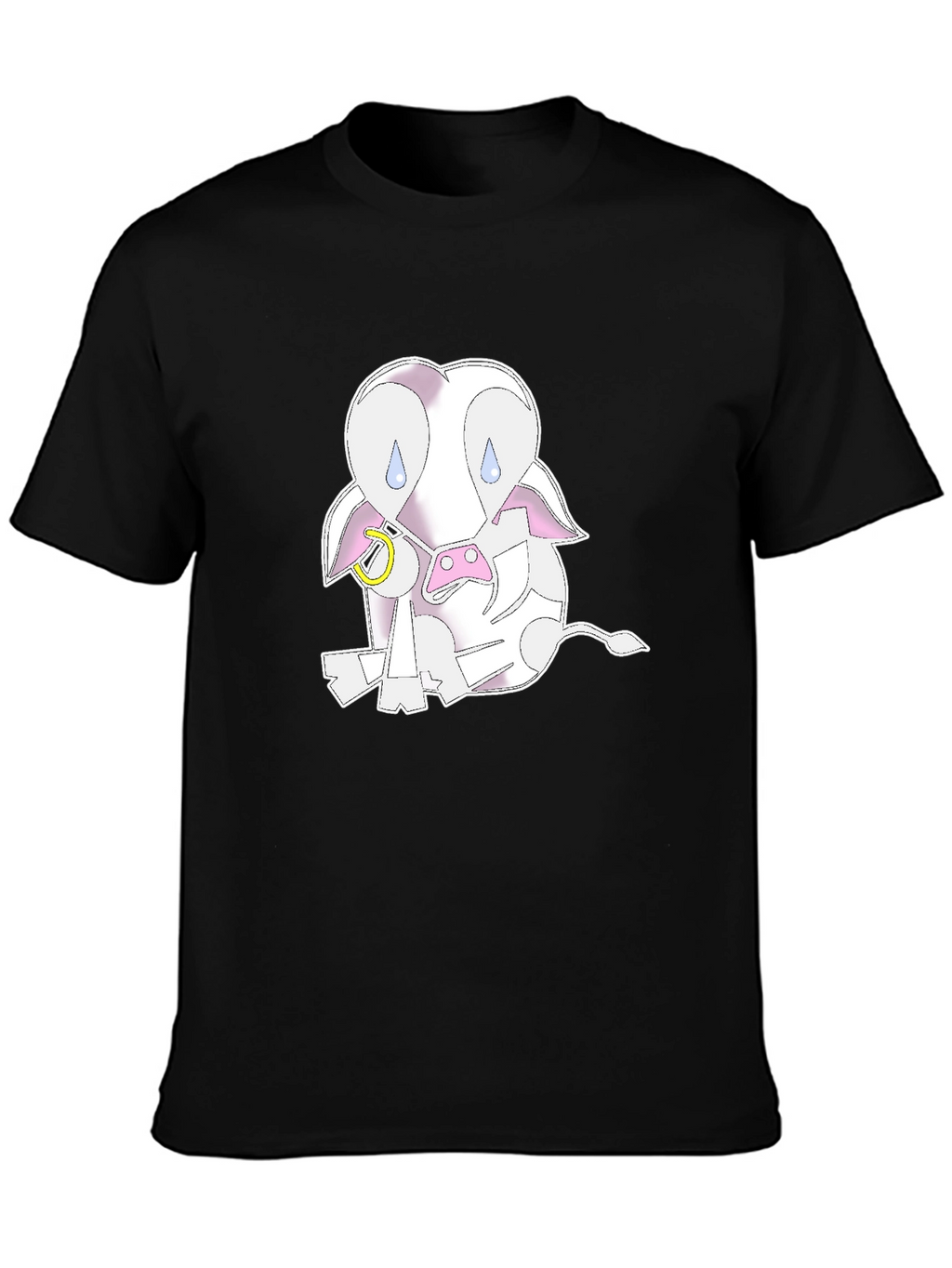 Sad Cow Graphic Tee - Unisex Black T-Shirt