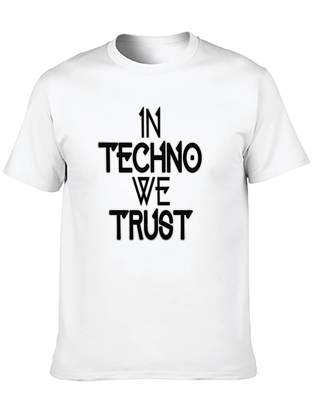 In Techno We Trust Black Graphic T-Shirt