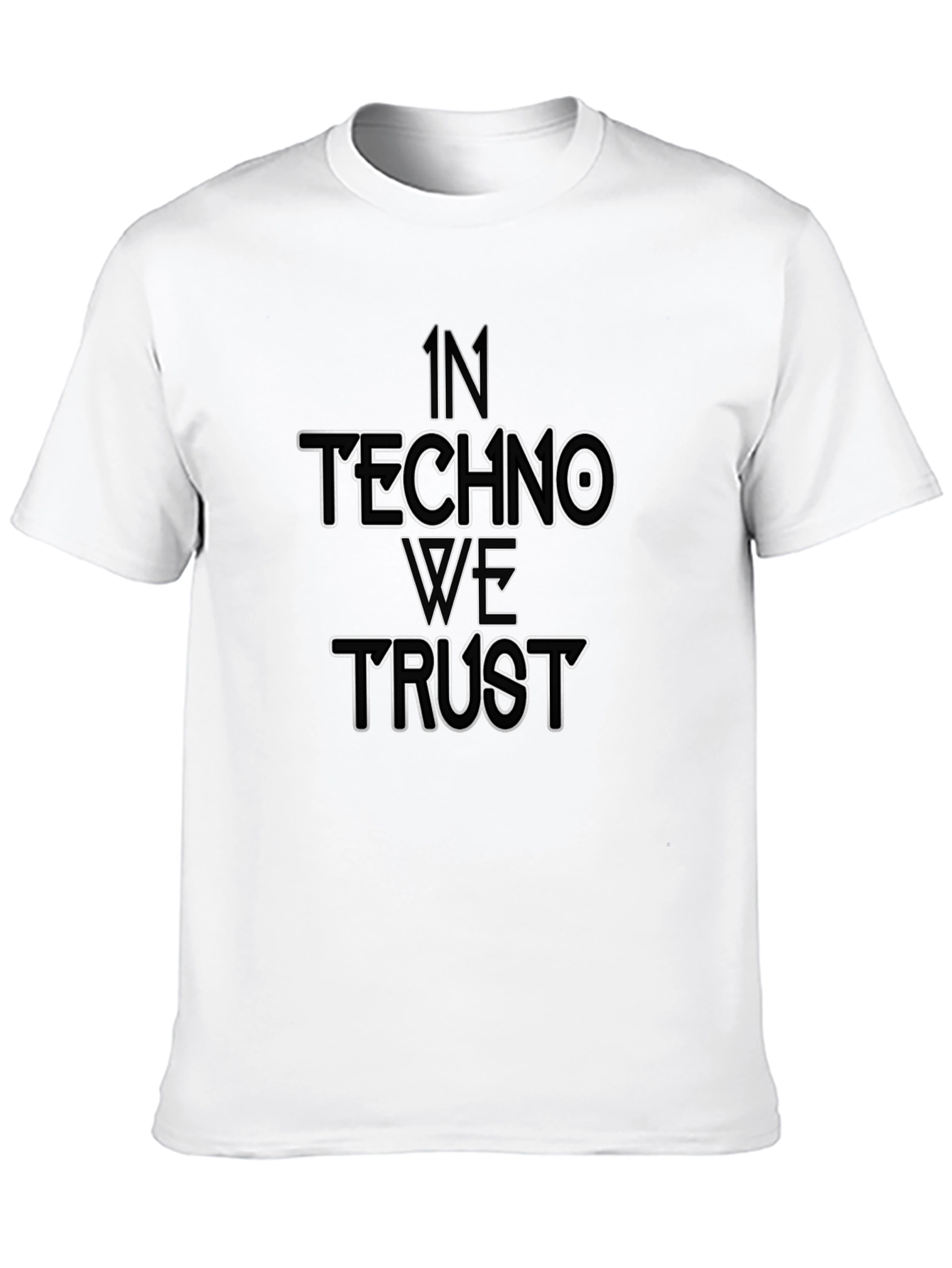 In Techno We Trust Black Graphic T-Shirt
