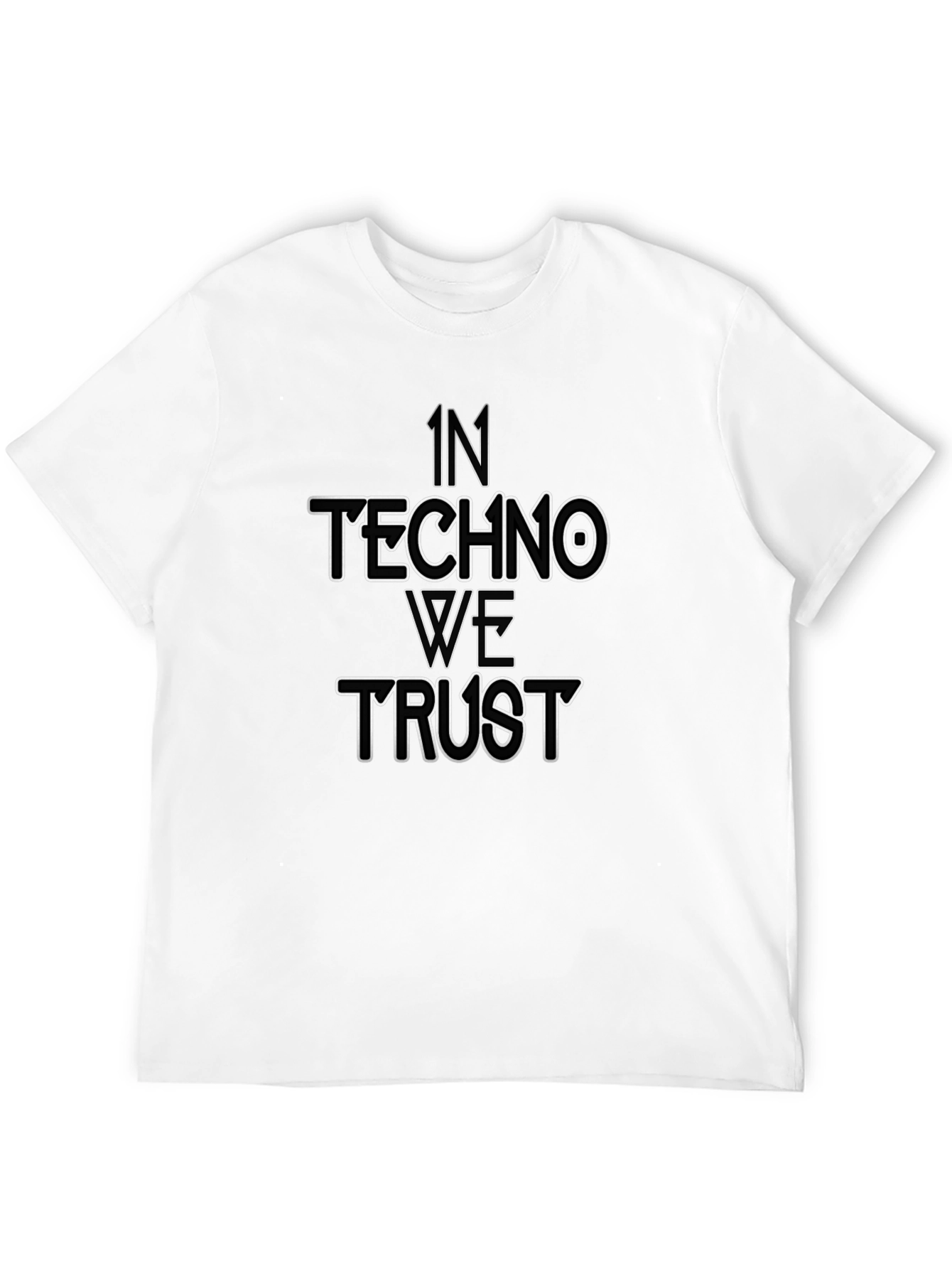 In Techno We Trust Black Graphic T-Shirt