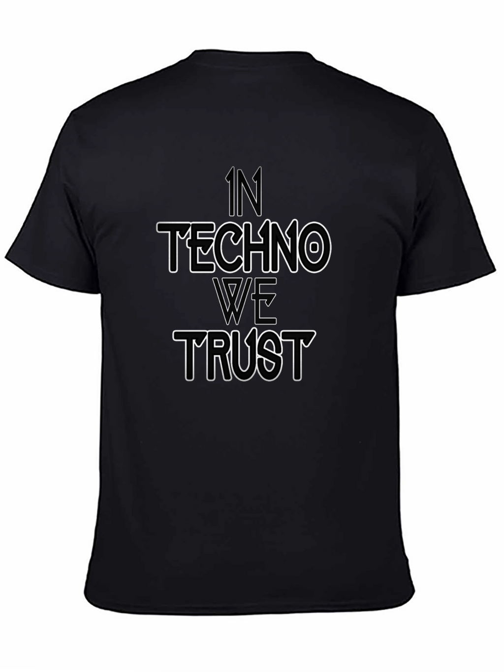 In Techno We Trust Black Graphic T-Shirt