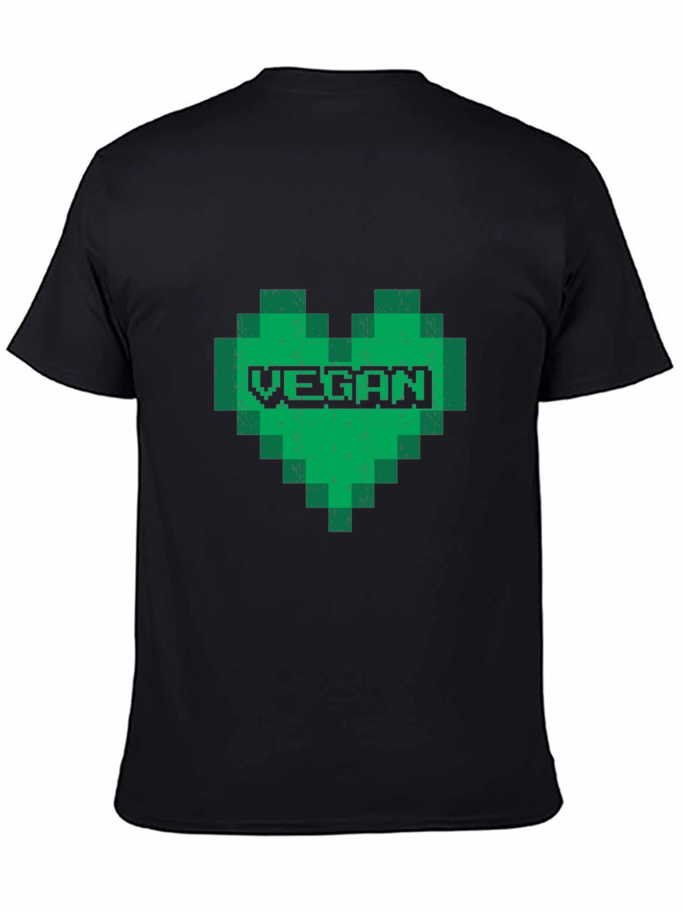 Vegan Heart Pixel Art Graphic Tee - Black