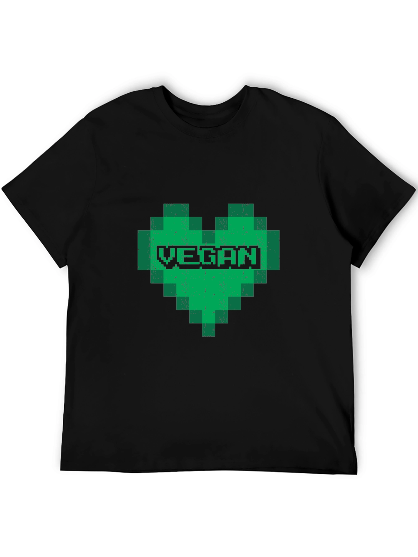 Vegan Heart Pixel Art Graphic Tee - Black