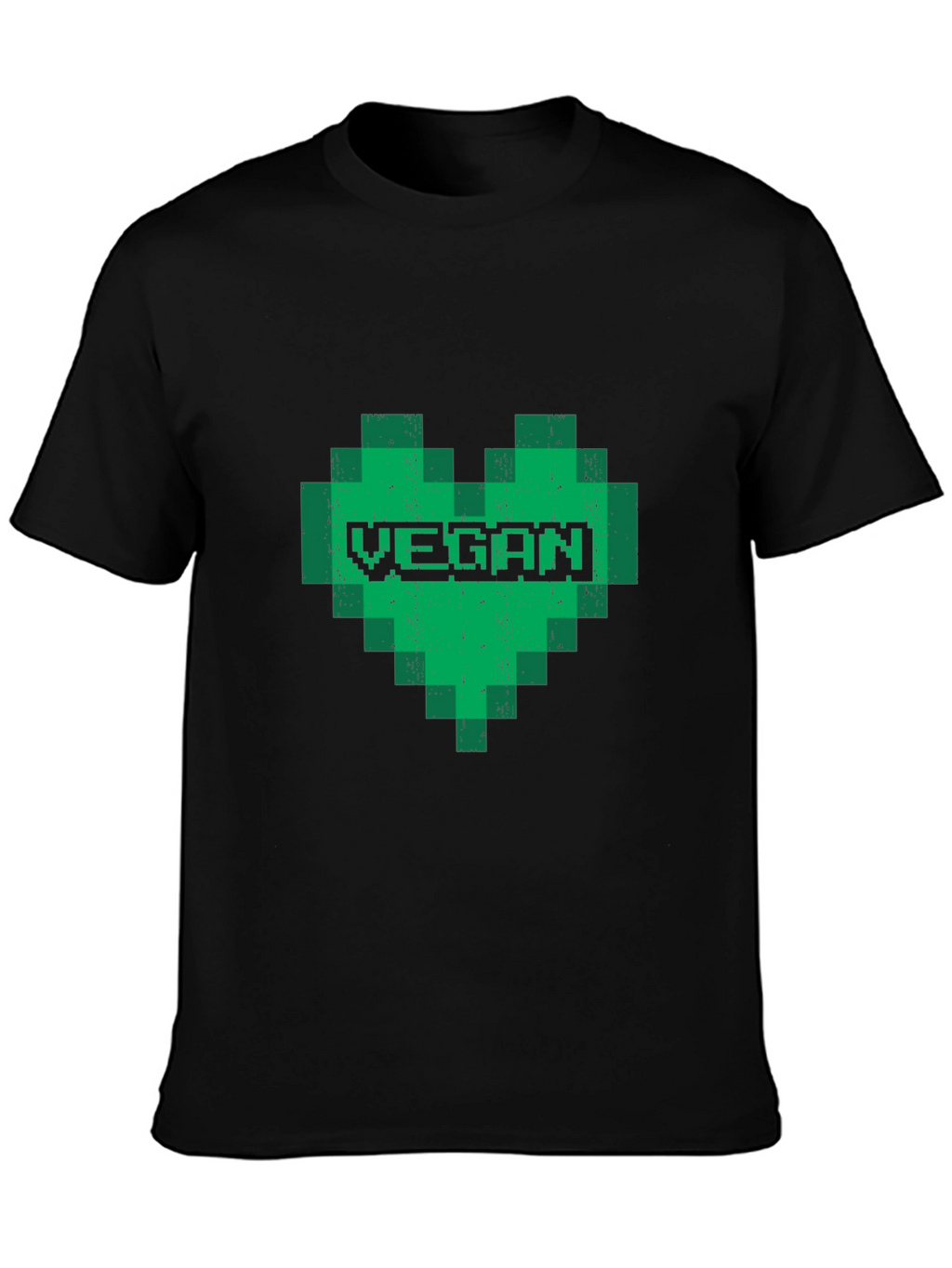 Vegan Heart Pixel Art Graphic Tee - Black