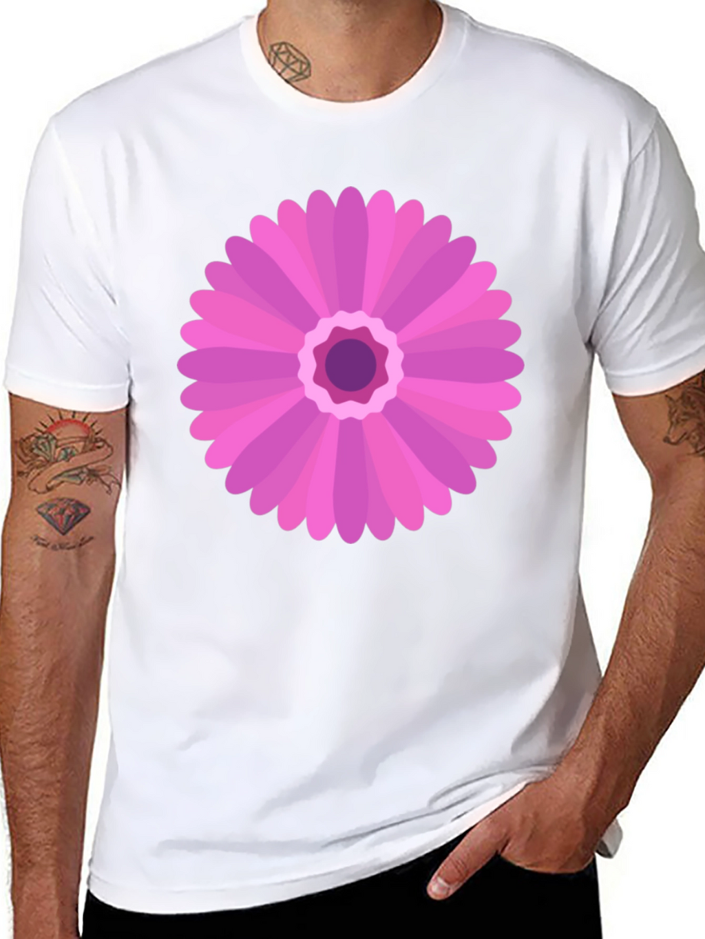 Pink Flower Graphic Tee - Casual Comfort