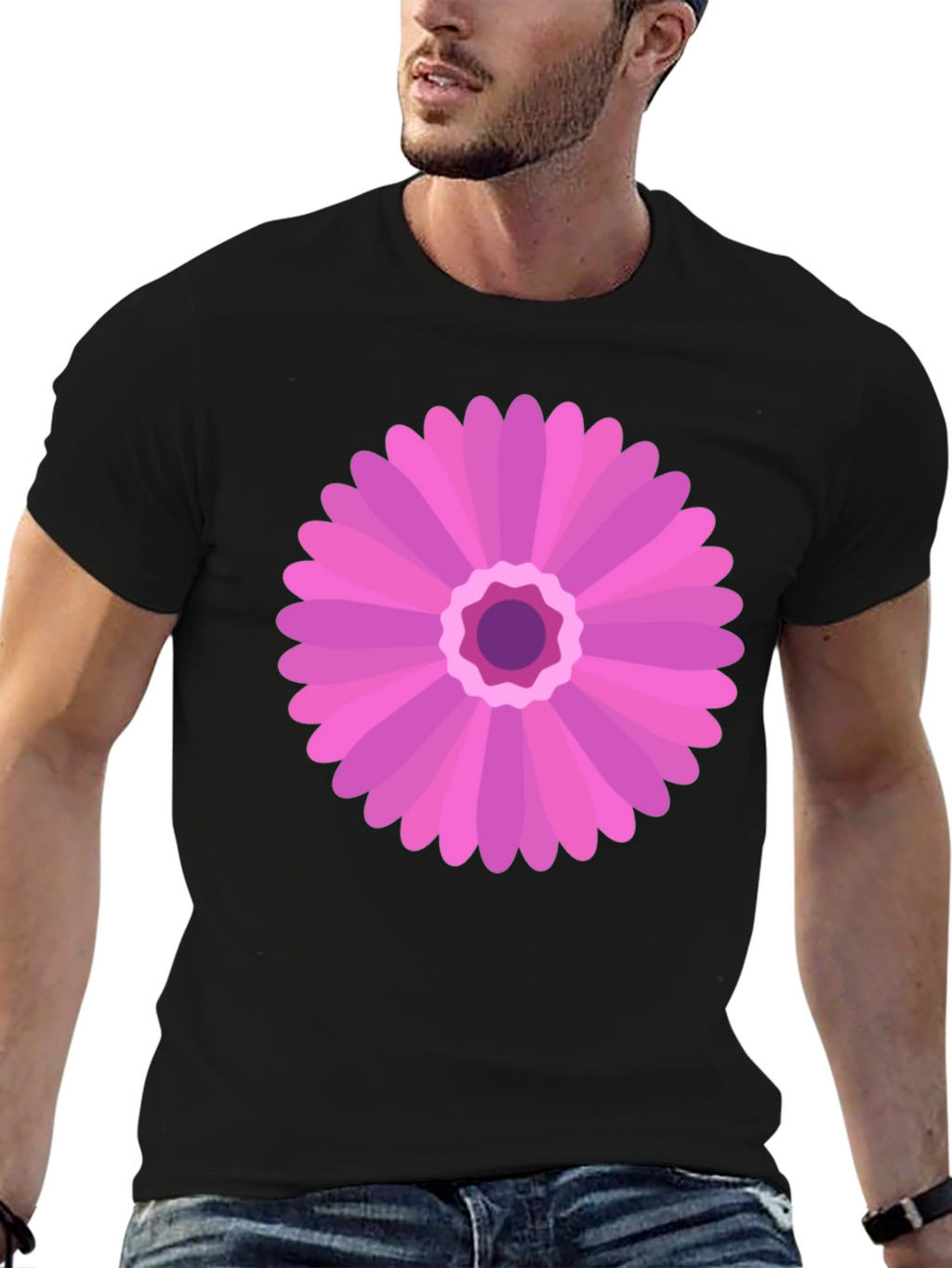 Pink Flower Graphic Tee - Casual Comfort
