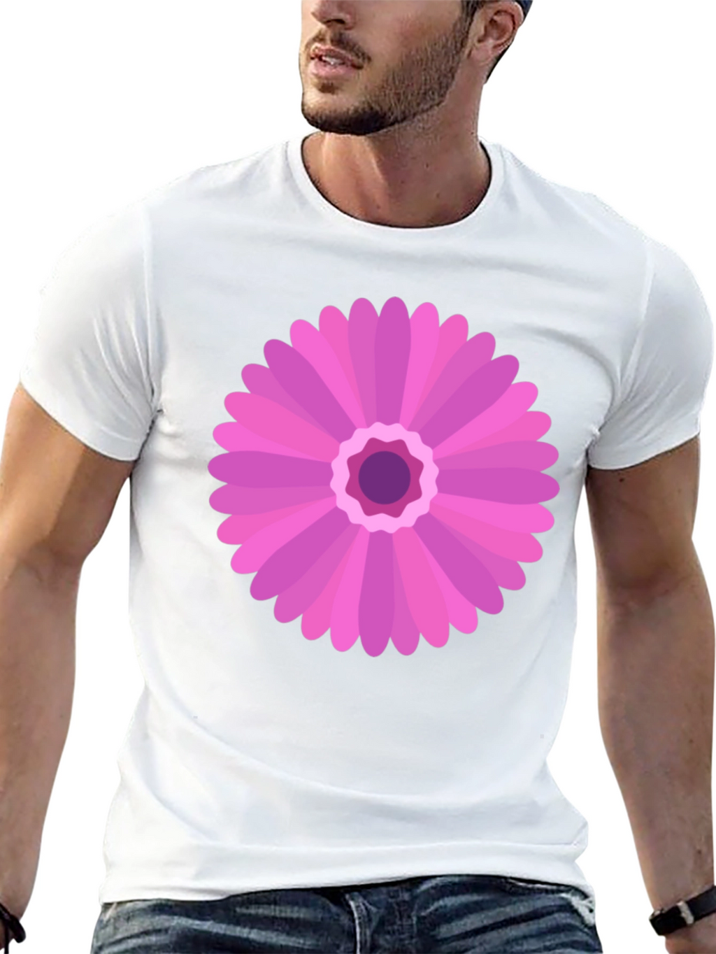 Pink Flower Graphic Tee - Casual Comfort