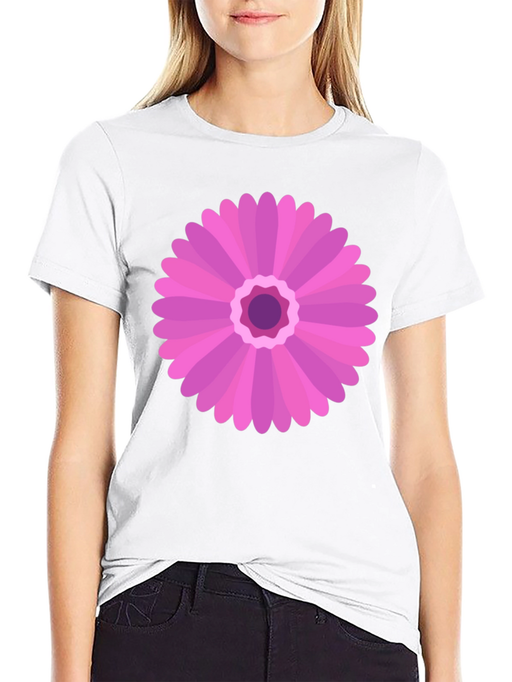 Pink Flower Graphic Tee - Casual Comfort