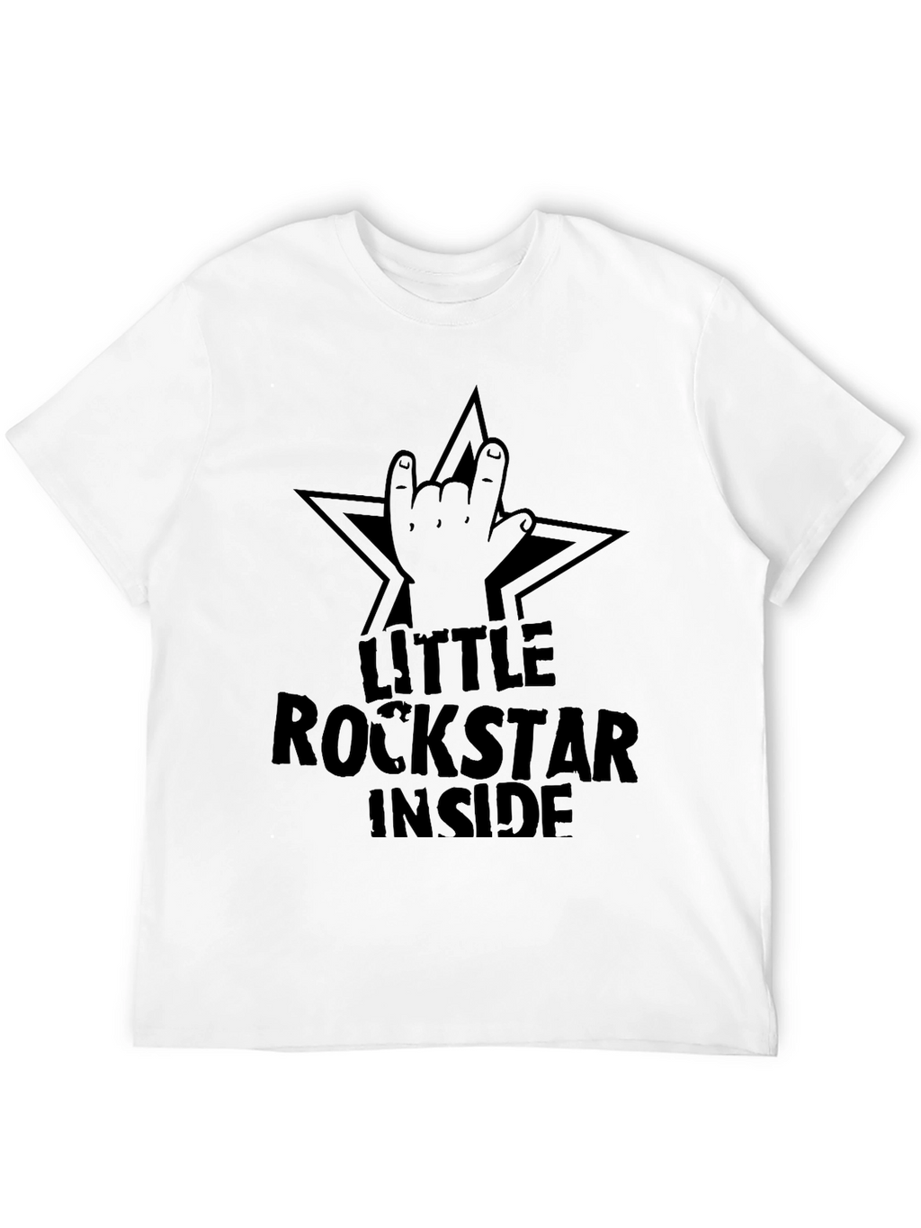 Little Rockstar Inside Black Graphic T-Shirt