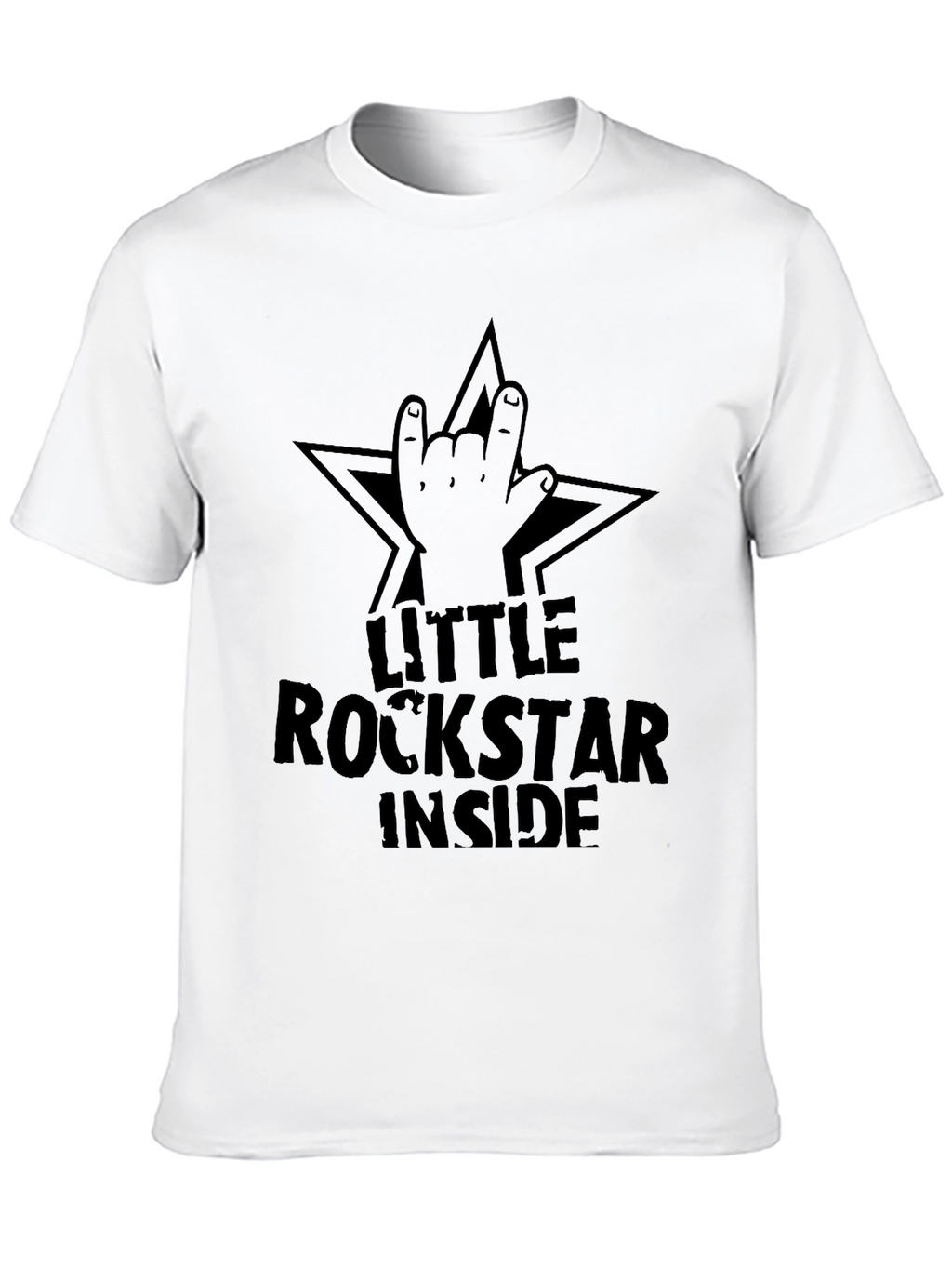 Little Rockstar Inside Black Graphic T-Shirt