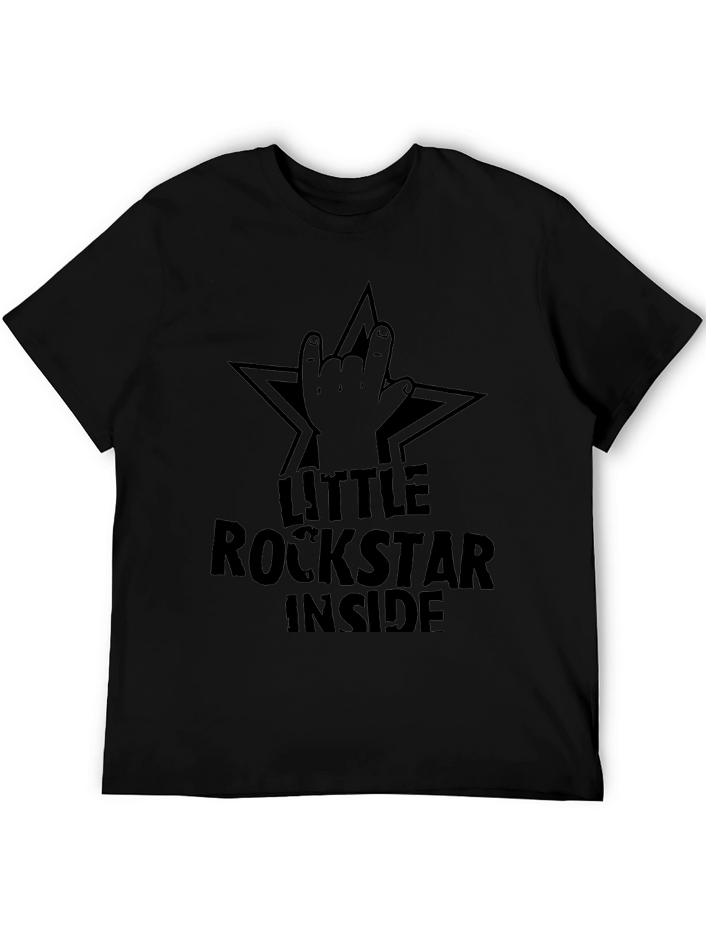 Little Rockstar Inside Black Graphic T-Shirt