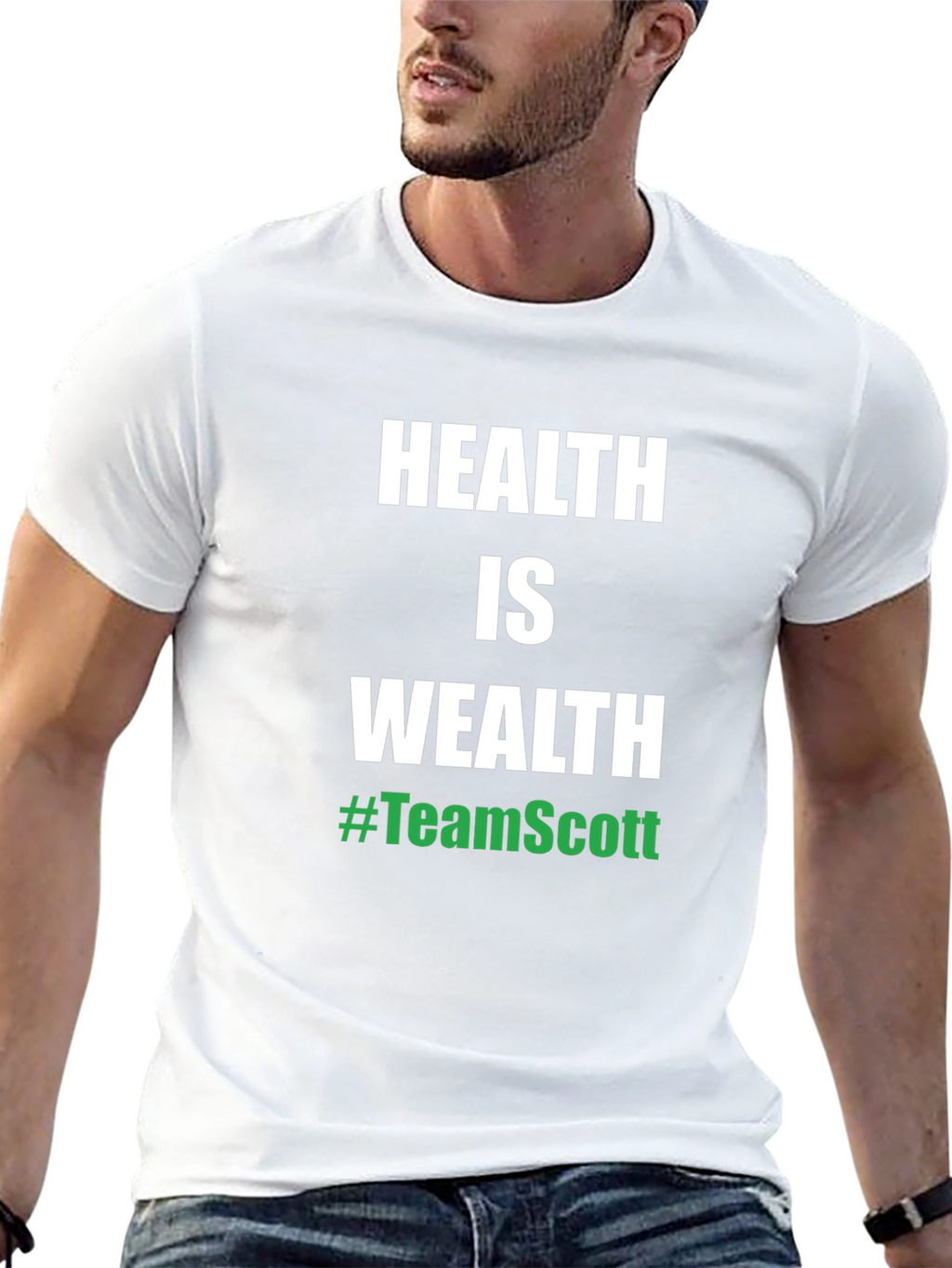 Health is Wealth #TeamScott Black T-Shirt