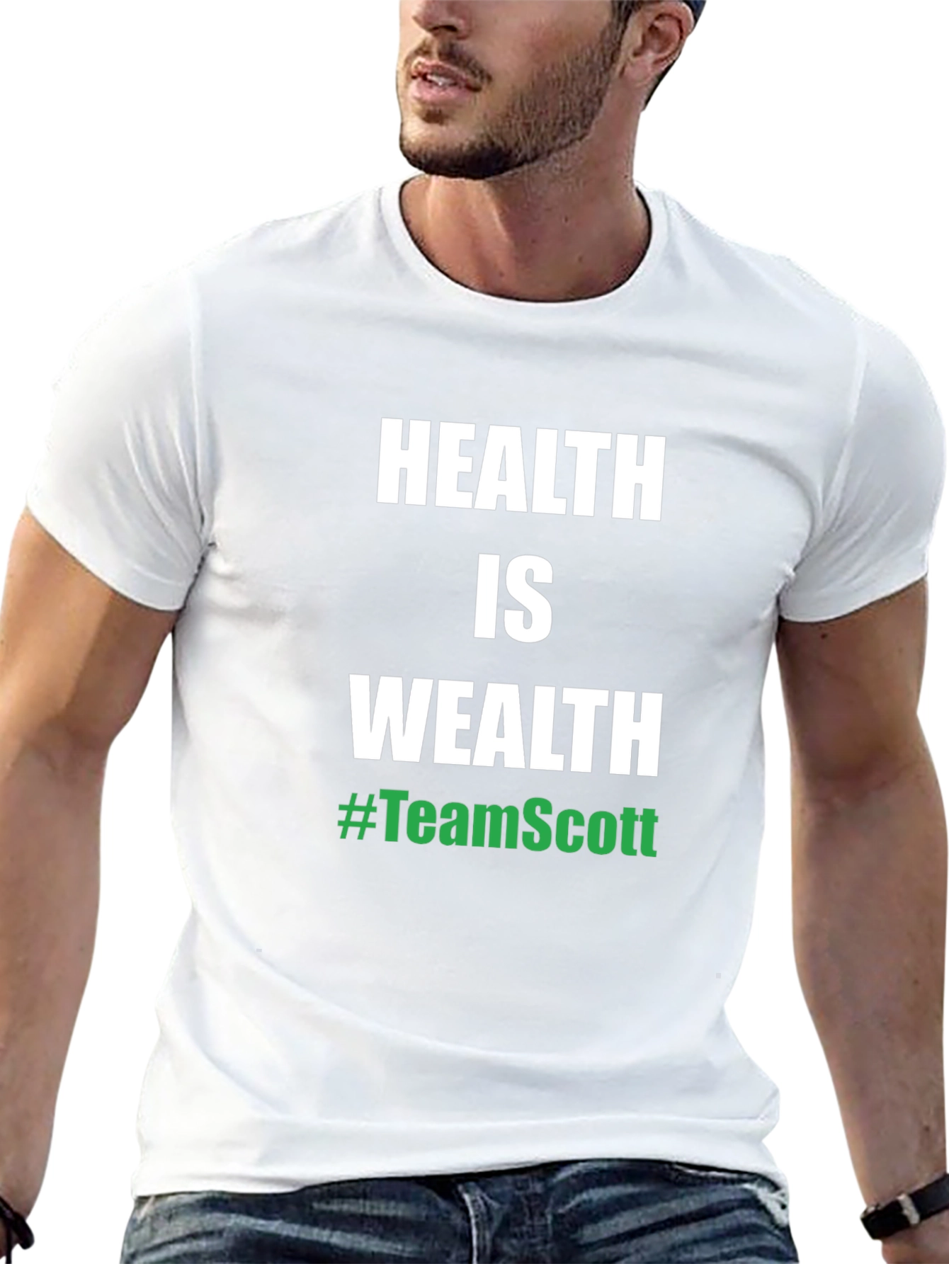 Health is Wealth #TeamScott Black T-Shirt