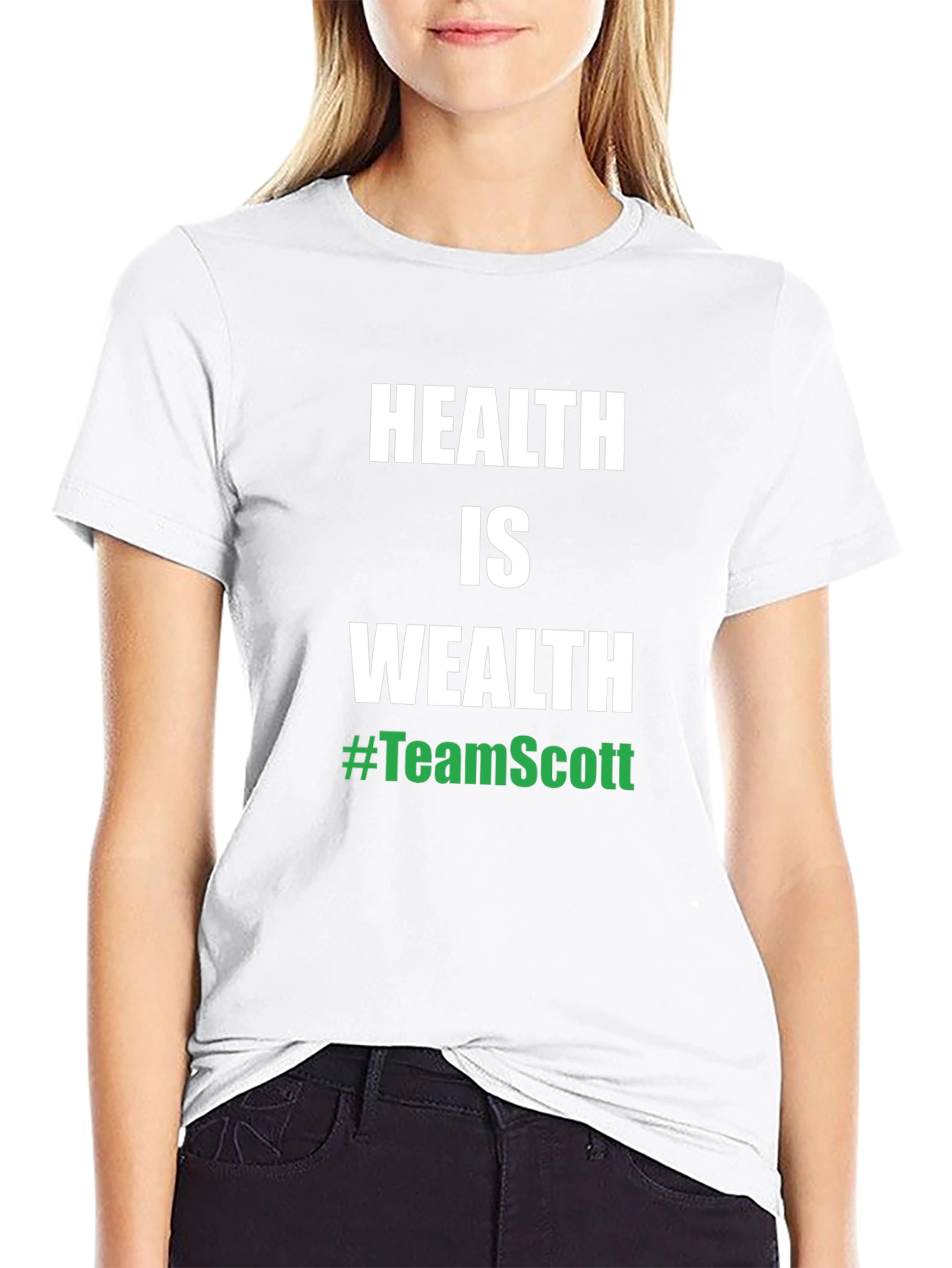 Health is Wealth #TeamScott Black T-Shirt