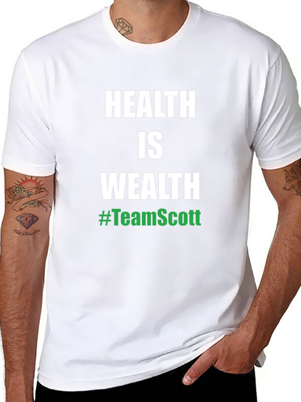 Health is Wealth #TeamScott Black T-Shirt