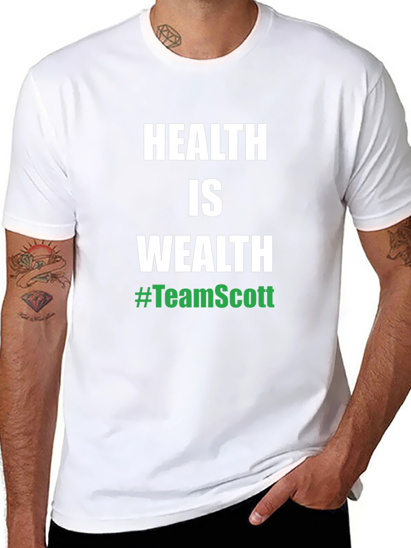 Health is Wealth #TeamScott Black T-Shirt