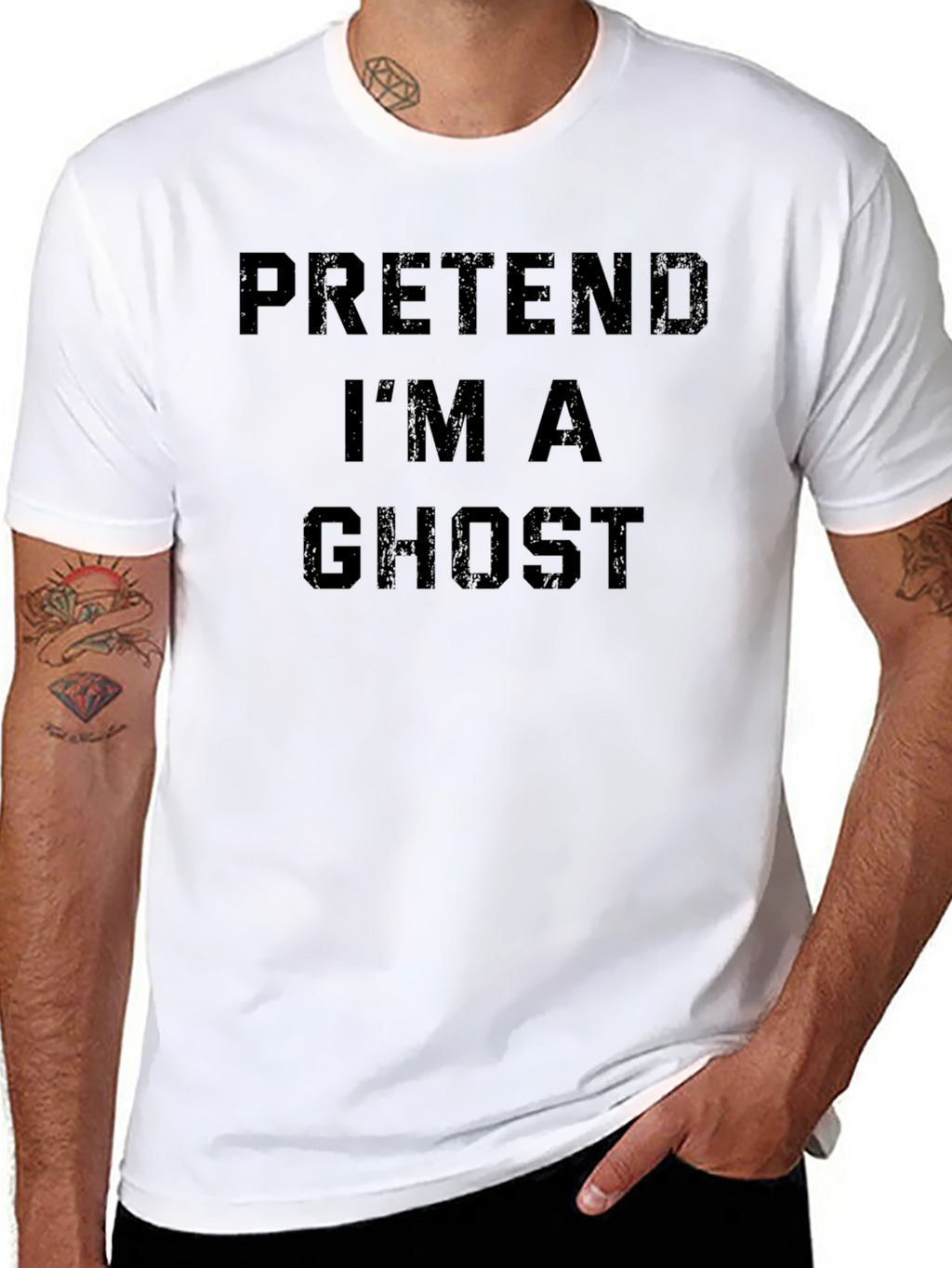 Pretend Im A Ghost Funny Halloween T-Shirt
