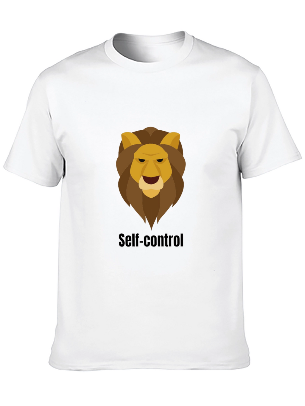 Self-Control Lion Graphic Black T-Shirt