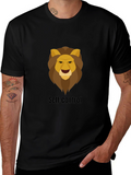 Self-Control Lion Graphic Black T-Shirt
