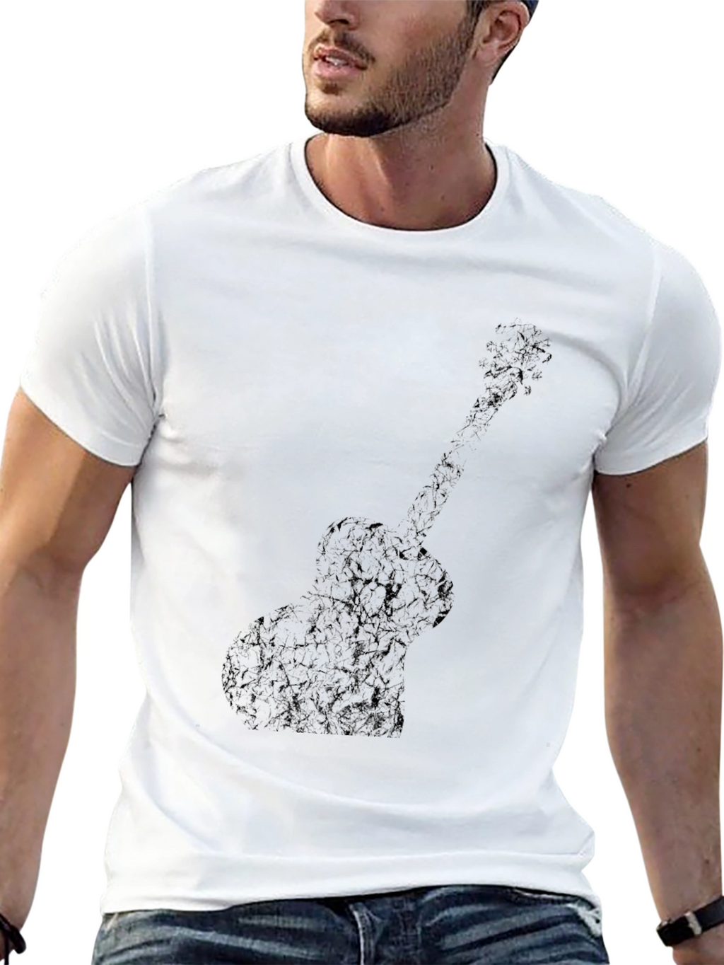 Guitar Silhouette Black T-Shirt