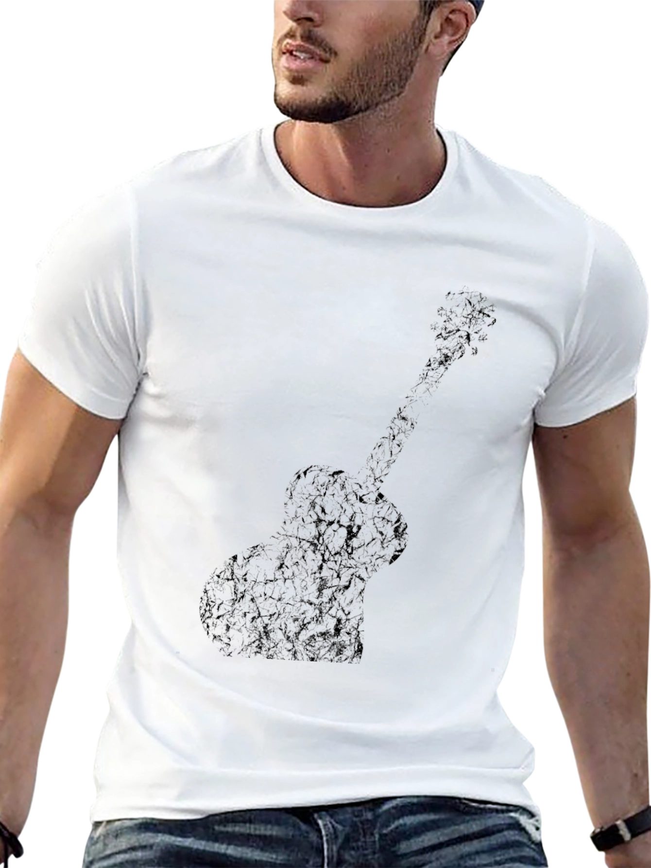 Guitar Silhouette Black T-Shirt