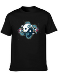 Yin Yang Dragon Graphic Black T-Shirt