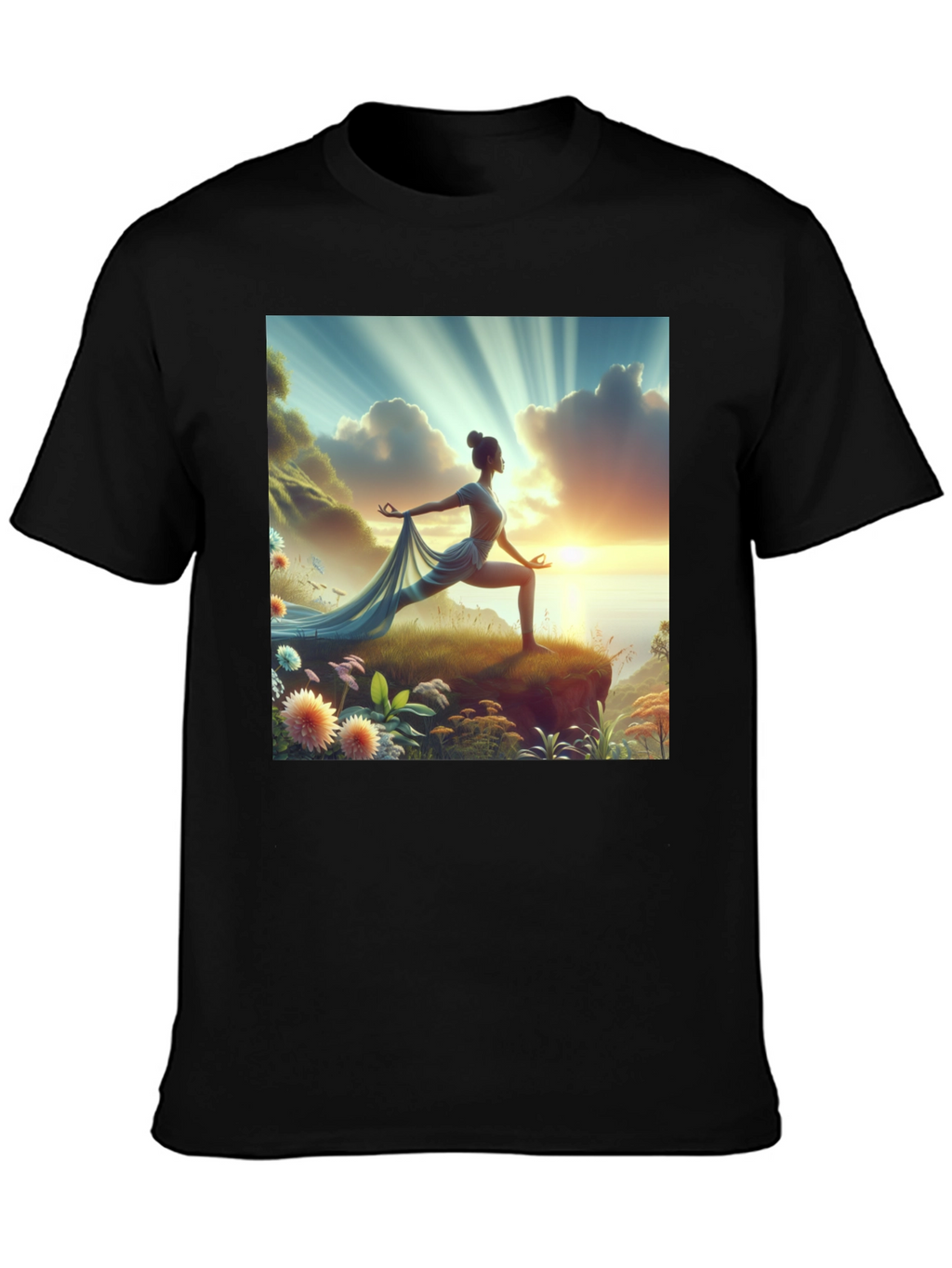 Yoga Pose Nature Art T-Shirt - Spiritual Graphic Tee