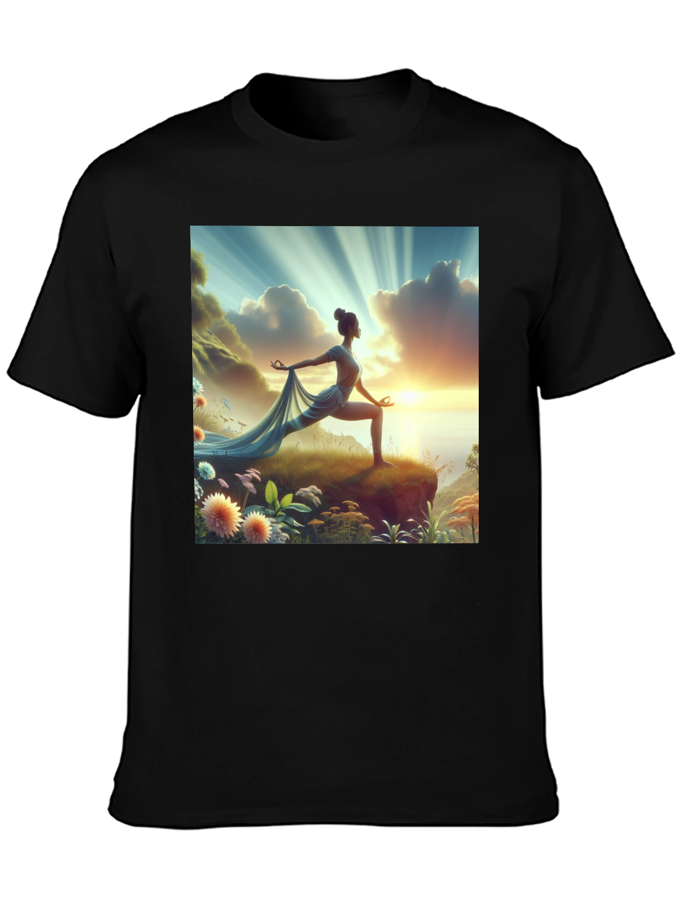 Yoga Pose Nature Art T-Shirt - Spiritual Graphic Tee