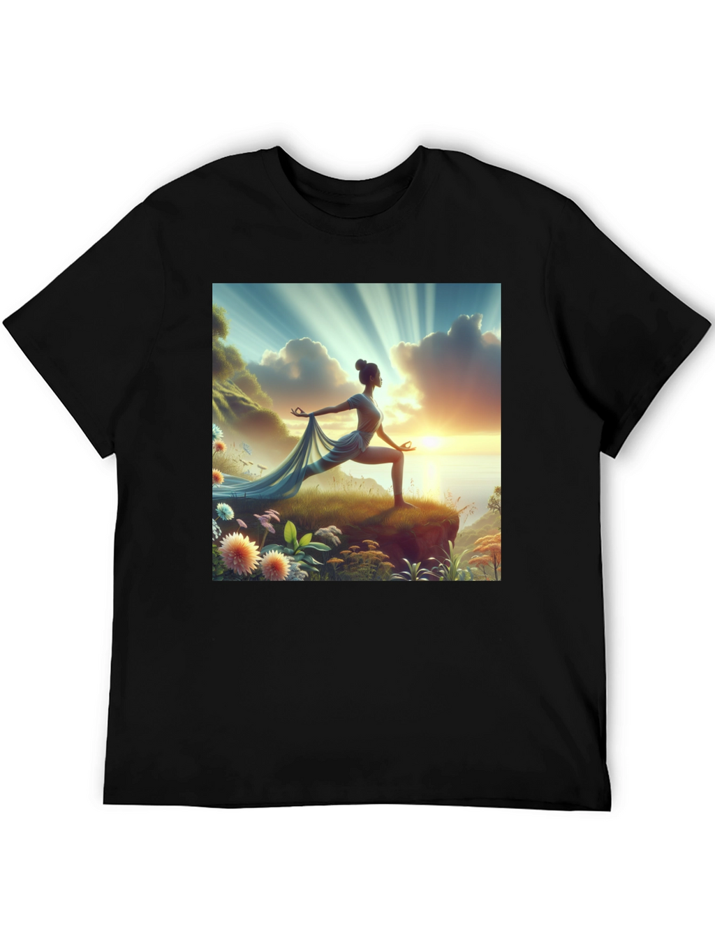 Yoga Pose Nature Art T-Shirt - Spiritual Graphic Tee