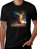 Rainbow Tornado Graphic Tee - Stylish Comfort