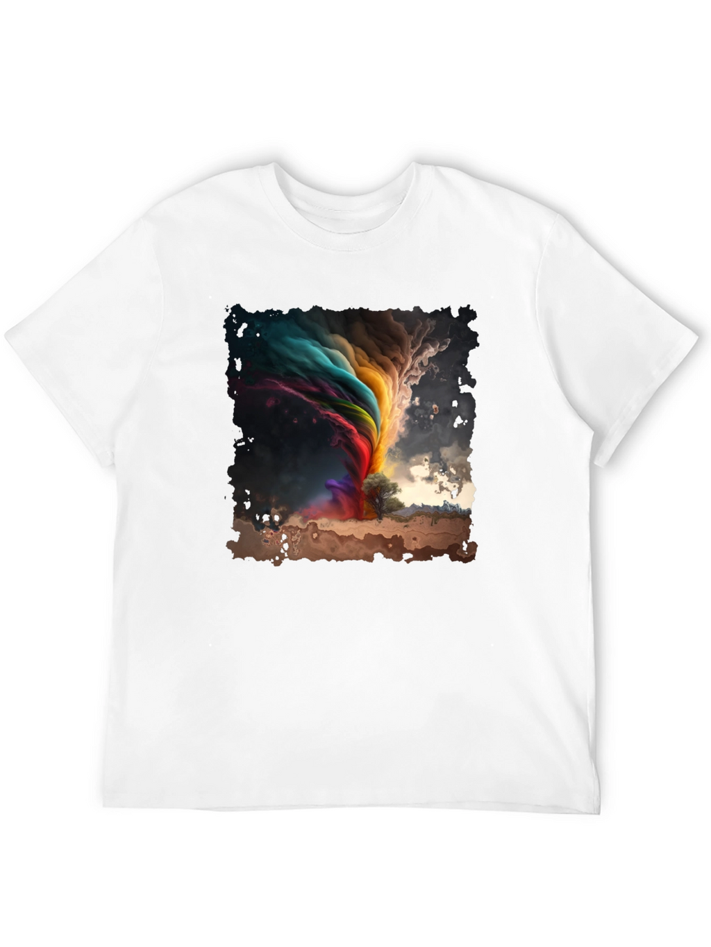 Rainbow Tornado Graphic Tee - Stylish Comfort