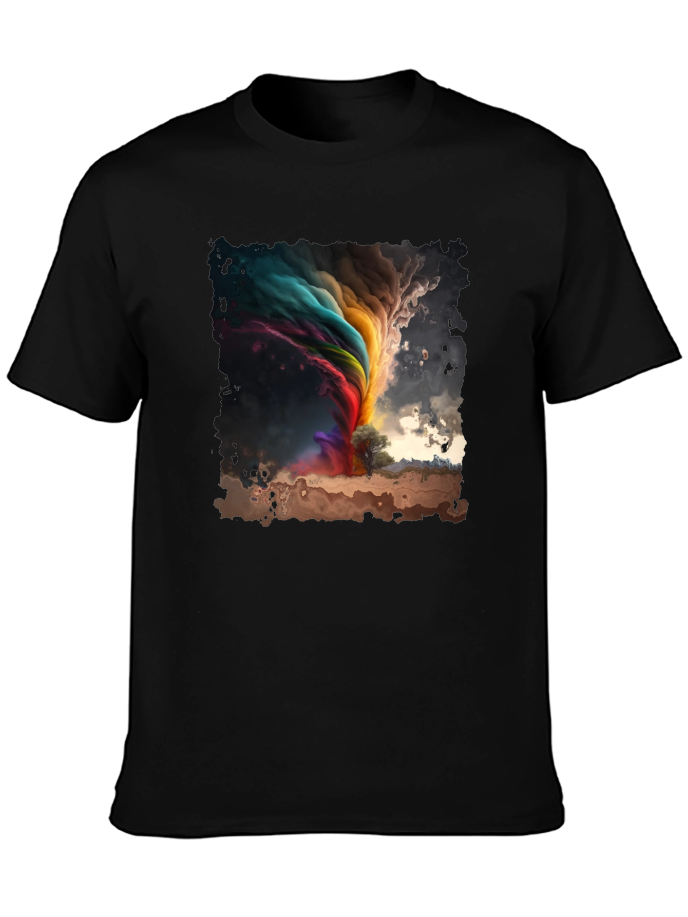 Rainbow Tornado Graphic Tee - Stylish Comfort