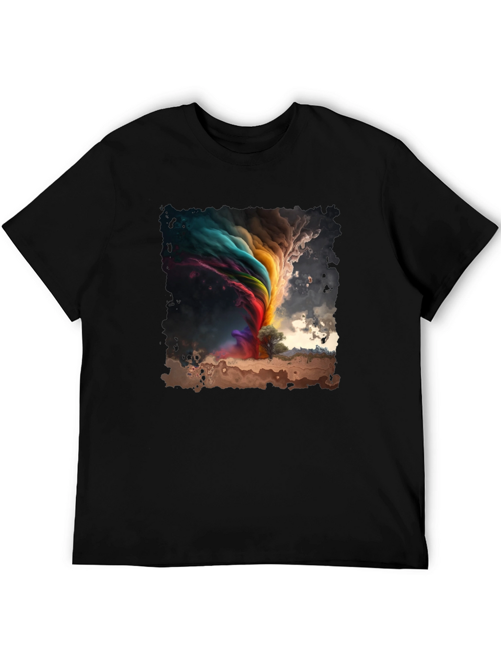 Rainbow Tornado Graphic Tee - Stylish Comfort