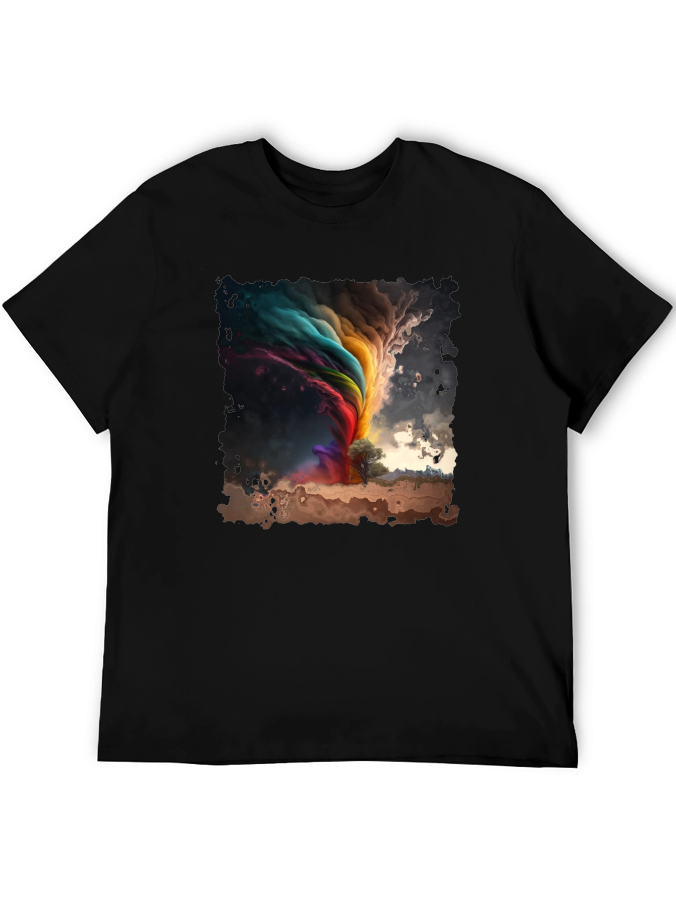 Rainbow Tornado Graphic Tee - Stylish Comfort