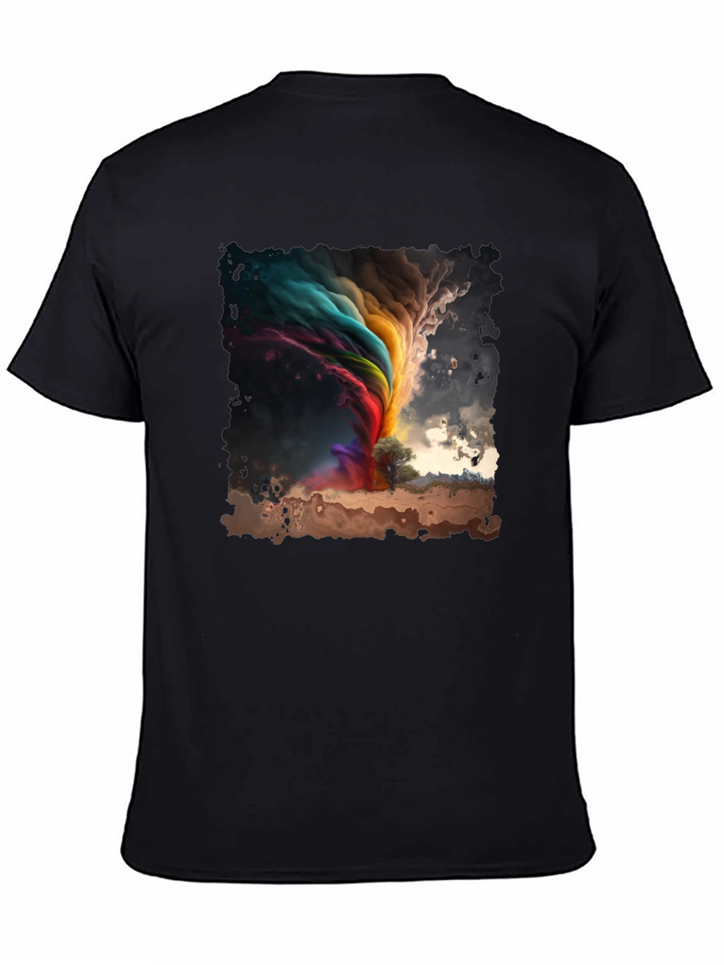 Rainbow Tornado Graphic Tee - Stylish Comfort