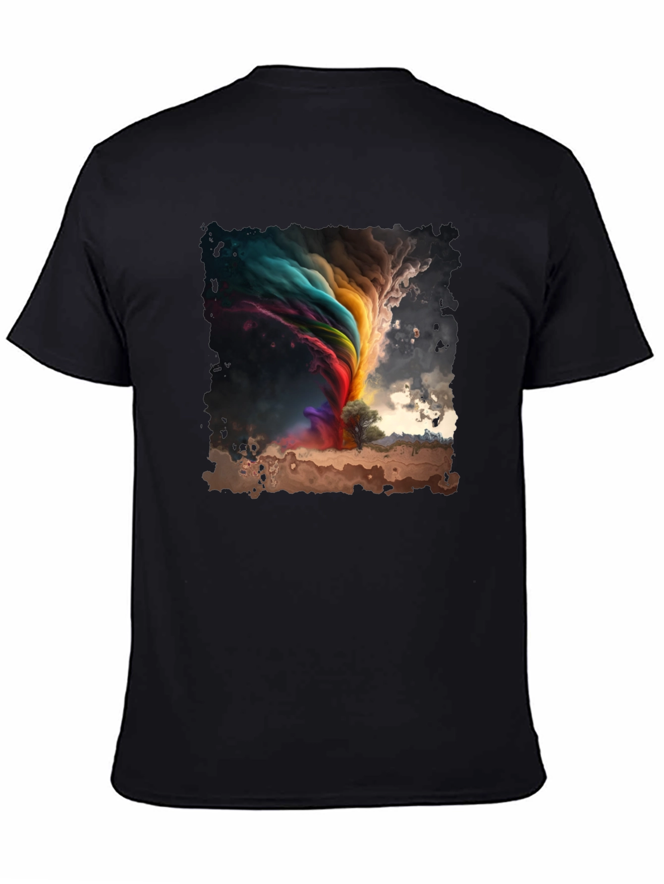 Rainbow Tornado Graphic Tee - Stylish Comfort