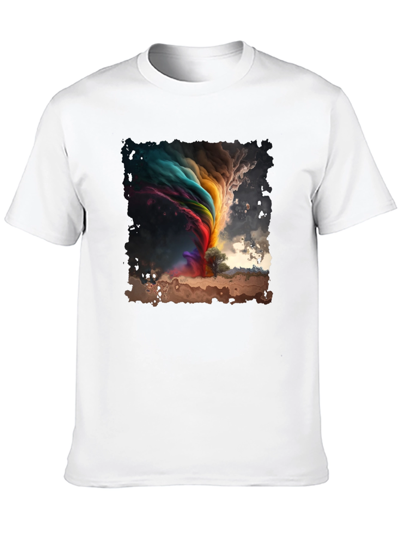 Rainbow Tornado Graphic Tee - Stylish Comfort