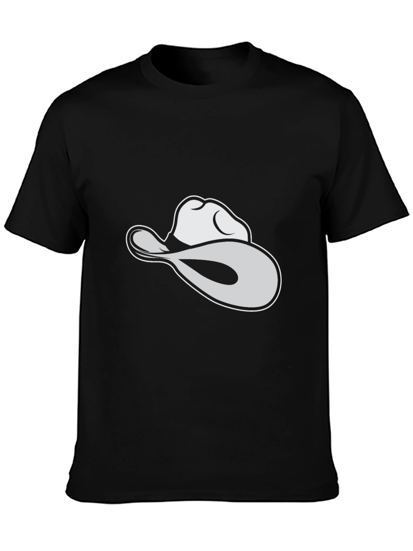 Black Cowboy Hat T-Shirt: Casual Graphic Tee